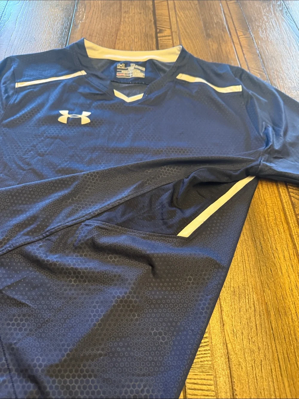 Under Armour Navy and White Youth Athletic Jersey